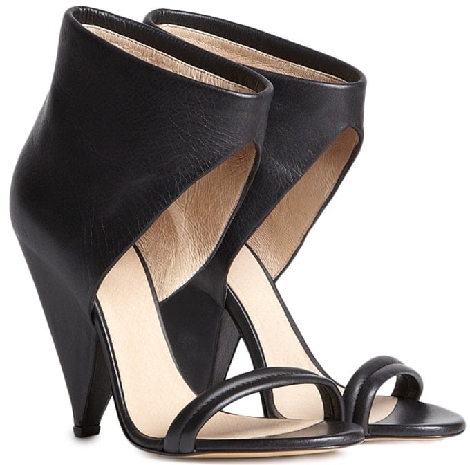 IRO "Saika" Cone-Heel Sandals in Black