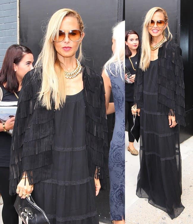 Rachel Zoe outside the Spring 2015 Calvin Klein presentation at New York Fashion Week