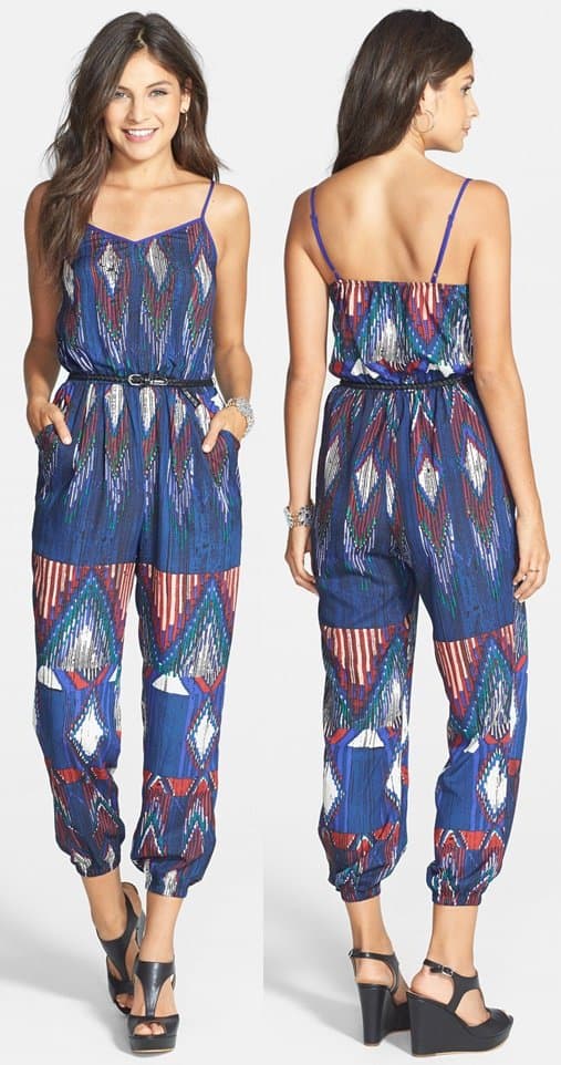 Secret Charm Geo-Print Jumpsuit