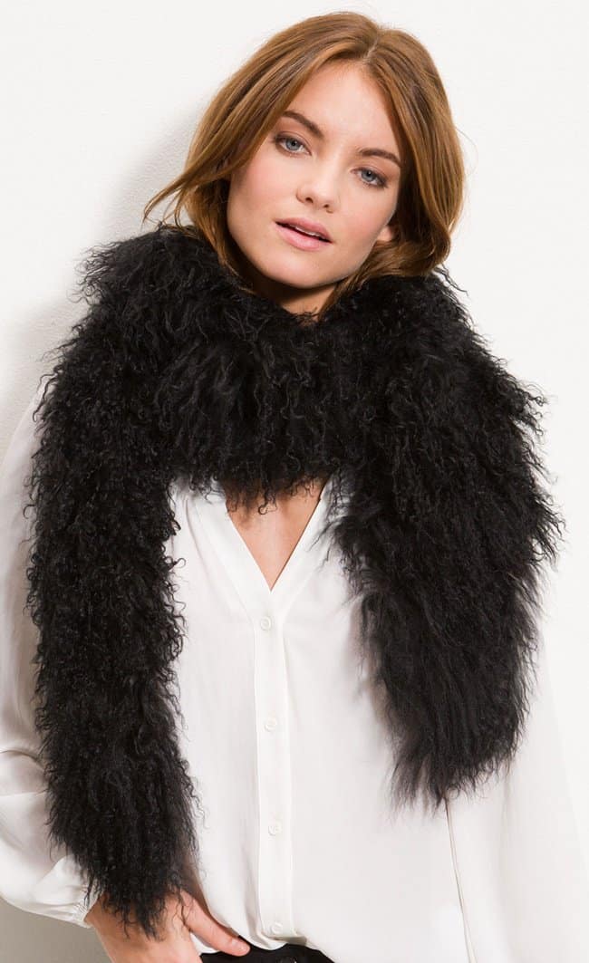 Toria Rose Genuine Lamb's Fur Stole