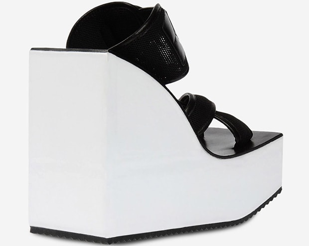 Y-3 Wedge Sandals in Black and White