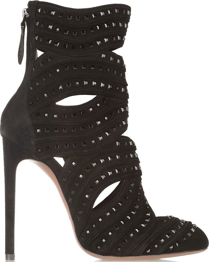 Alaïa Studded Cutout Suede Boots