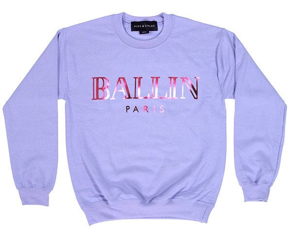 Ballin in Paris Sweatshirt in Lavender, $69