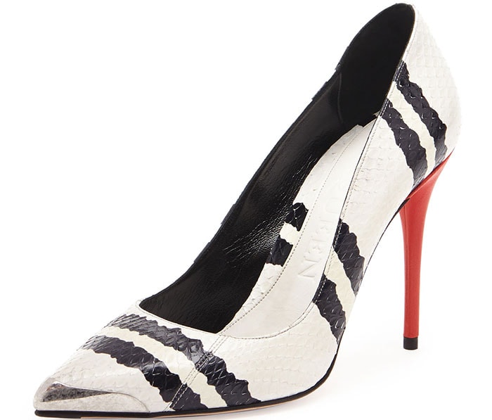 Alexander McQueen Snakeskin Point-Toe Pumps