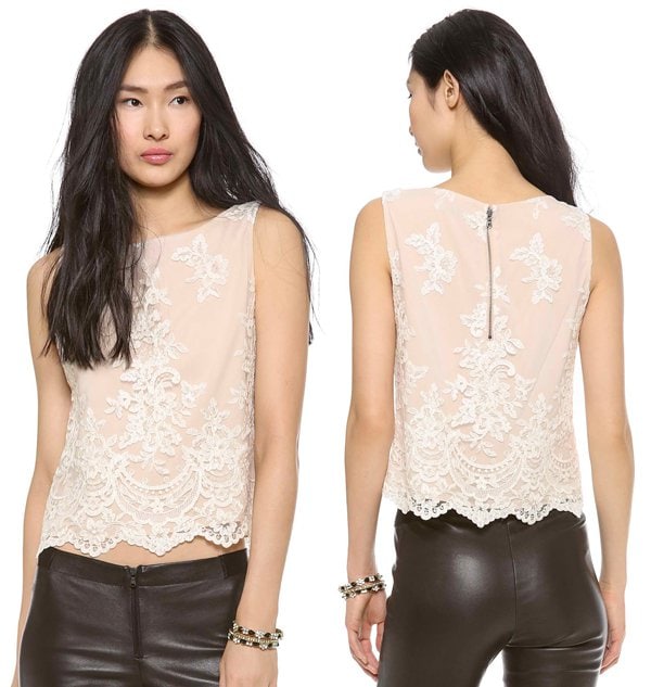 Alice + Olivia Amal Embellished Top