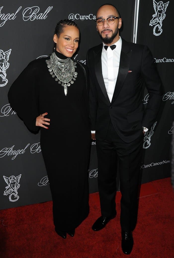 Musicians Alicia Keys and Swizz Beatz at the Angel Ball 2014 hosted by Gabrielle's Angel Foundation