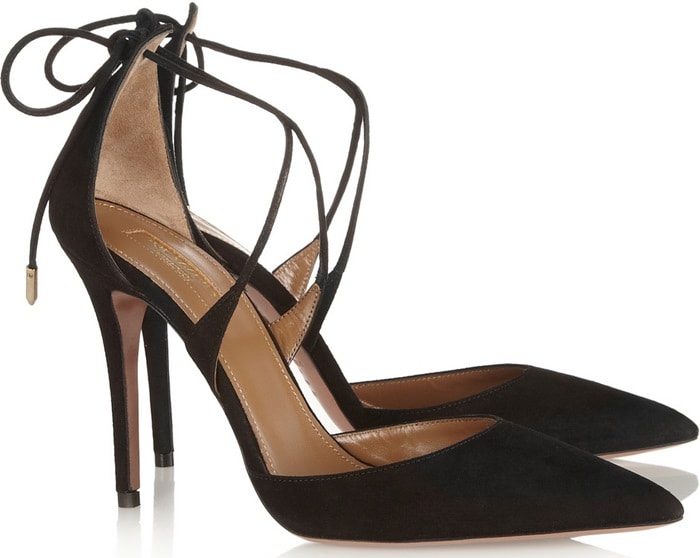 Aquazzura Black Matilde Suede Pumps