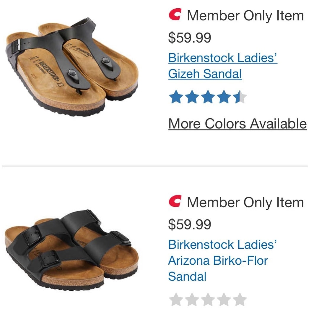 Birkenstocks normally retail for about $100-$150 but are selling for much less at Costco