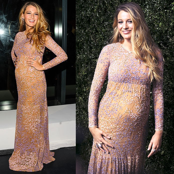 Blake Lively showing off her baby bump at the 2014 God's Love We Deliver Golden Heart Awards at Spring Studios in New York City on October 16, 2014