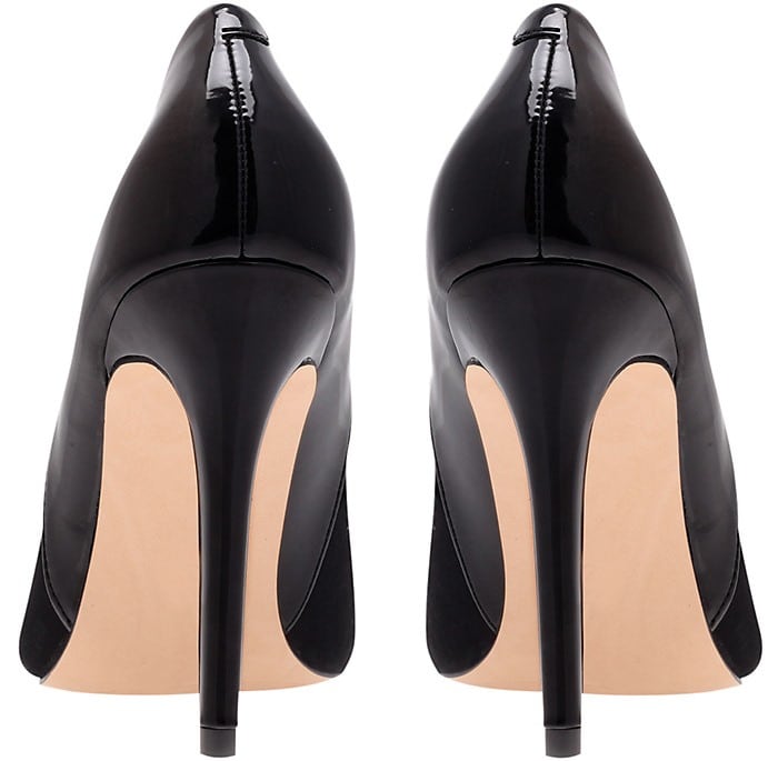 A sleek, single-sole pump finishes your look with striking sophistication.