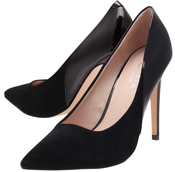 Carvela Ash Suede Mix Pointed Toe Stiletto Heel Court Shoes