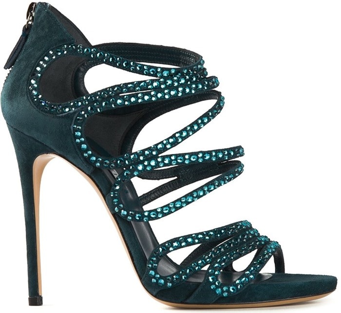 Casadei green embellished sandals