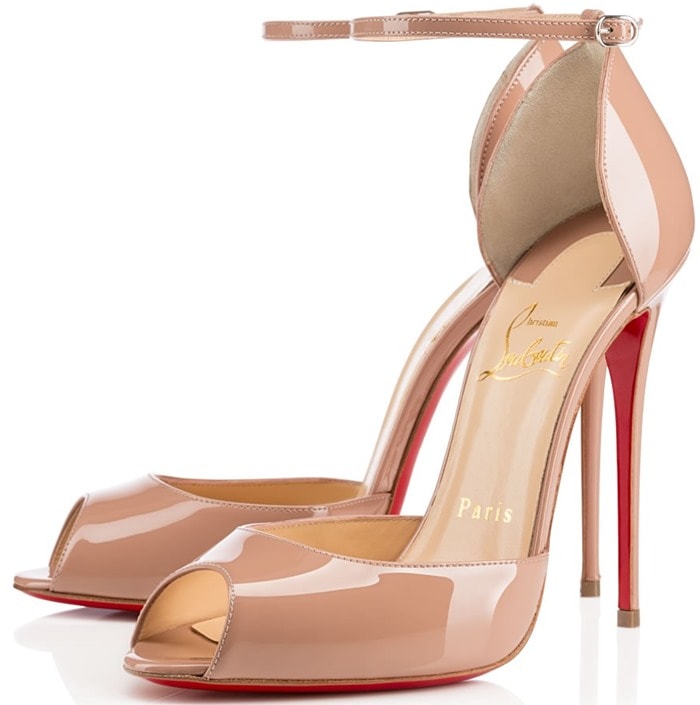 Christian Louboutin Beige Gardnera Peep-Toe Pumps