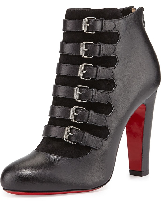 Christian Louboutin "Attrroupee" Buckled Red-Sole Booties