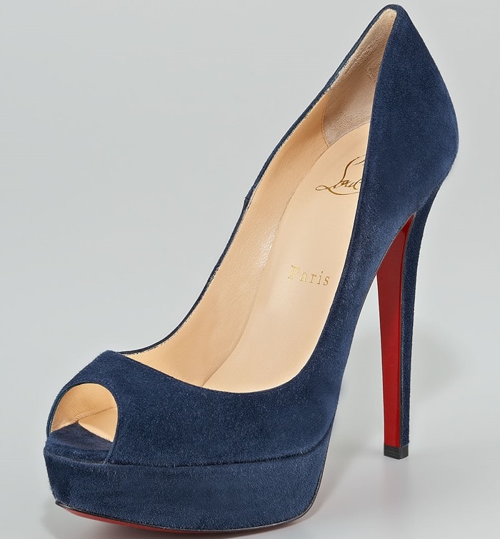 Christian Louboutin Blue Banana Suede Platform Pump