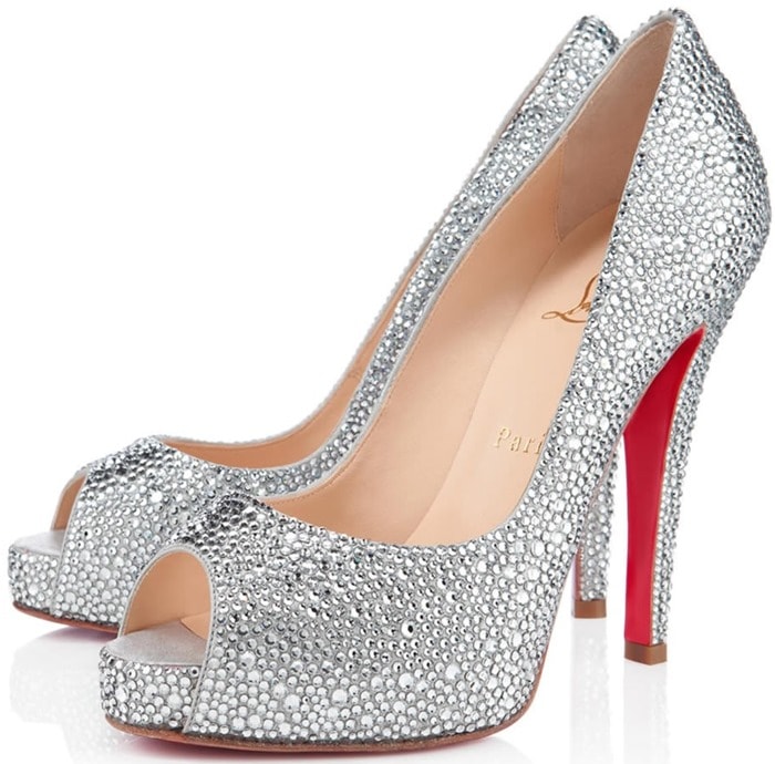 Christian Louboutin Gray Very Riche Strass