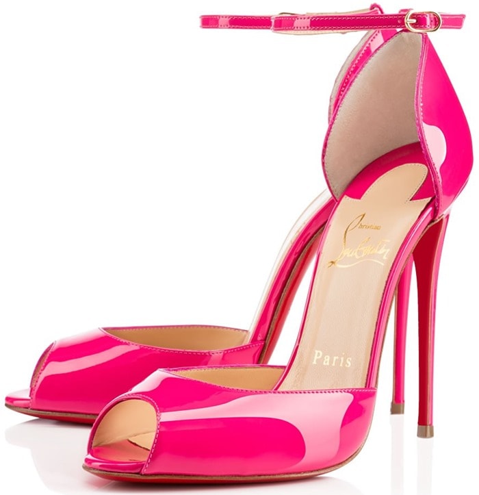 Christian Louboutin Pink Gardnera Peep-Toe Pumps