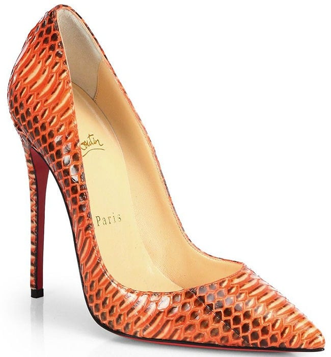 Christian Louboutin So Kate Snakeskin Pumps