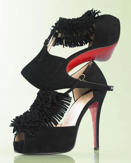 Christian Louboutin Fall 2007 Fringe Peep-Toe Sandals