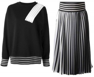 Katy Perry in Land before Time Dinosaur Sweater and Skirt Combo