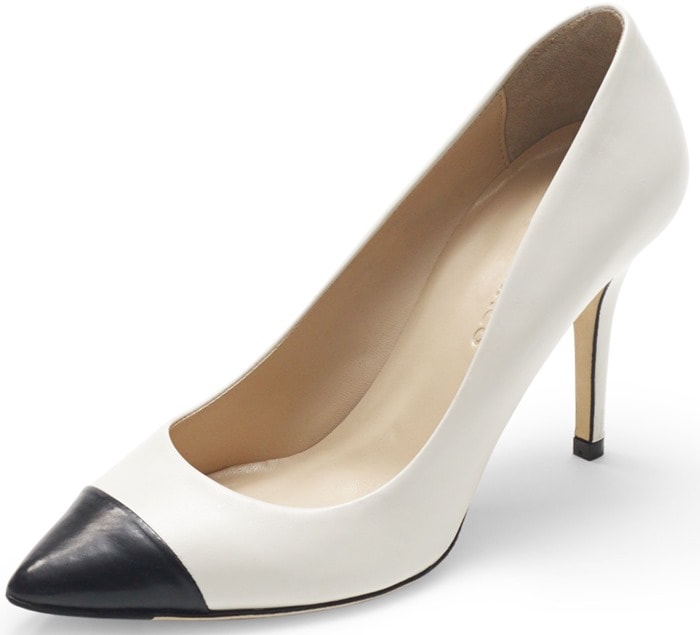 Club Monaco White April Cap Toe Pump