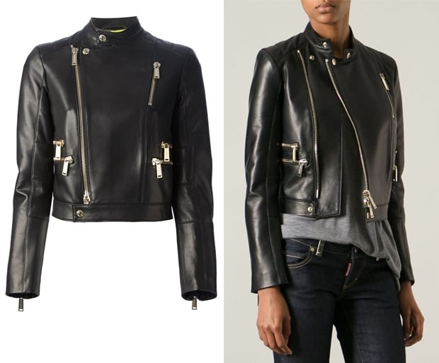 DSQUARED2 Cropped Calf Leather Jacket