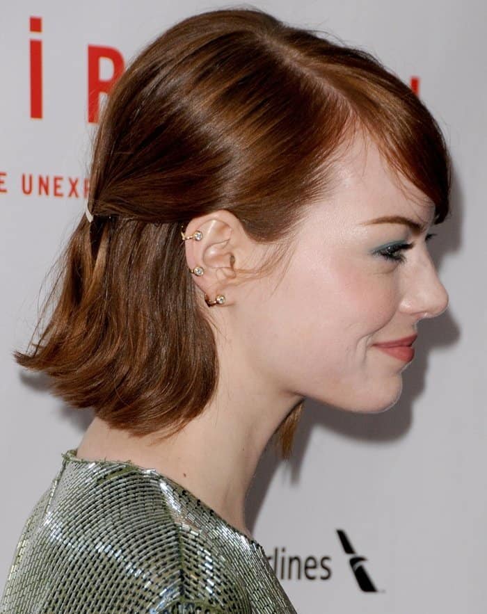 Emma Stone shows off her Ana Khouri ear cuffs