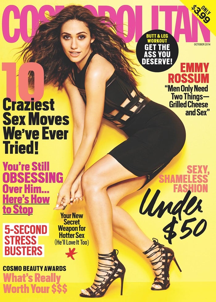 Emmy Rossum is fabulously flirty on the October 2014 cover of Cosmopolitan magazine