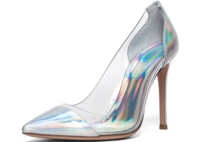 Gianvito Rossi Leather & Plexi Metallic Pumps