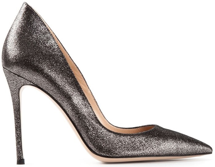 Gianvito Rossi Silver Ellipsis Pumps