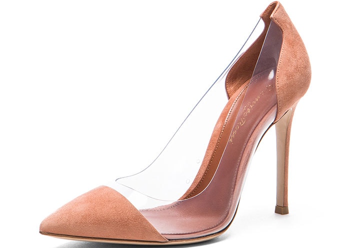 Gianvito Rossi Suede & Plexi Pumps in Spice