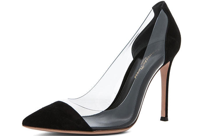 Gianvito Rossi Suede & Plexi Pumps in Black