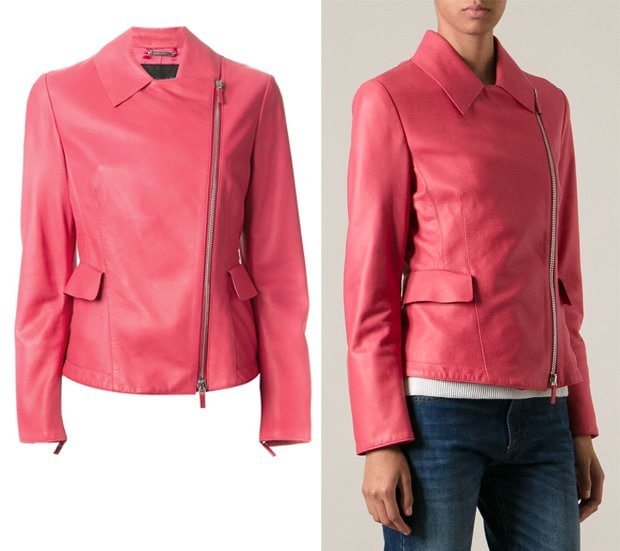 Giorgio Armani Leather Peplum Jacket