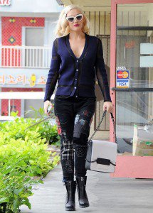Gwen Stefani Rocks Patchwork Jeans and L.A.M.B. 