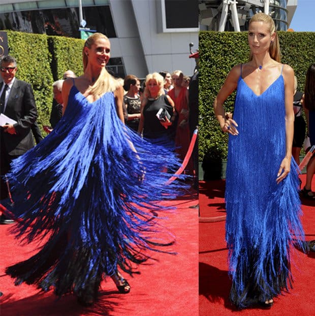 Heidi Klum couldn’t resist twirling while attending the 2014 Creative Arts Emmy Awards