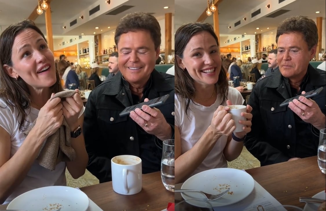 Just a few days before her 50th birthday, Jennifer Garner received a serenade birthday present from Donny Osmond