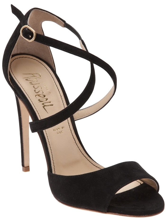 Jerome C. Rousseau Black Popp Peep Toe Sandal