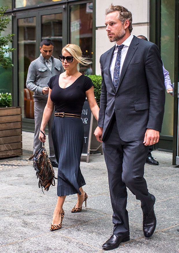 Jessica Simpson and Eric Johnson leaving their hotel in New York City