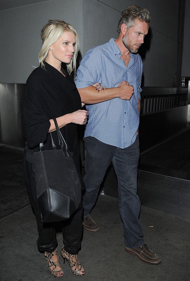 Jessica Simpson and Eric Johnson at Los Angeles International Airport