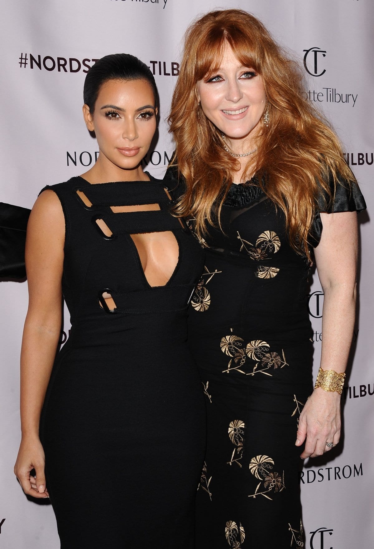 Kim Kardashian posing with British make-up artist Charlotte Tilbury