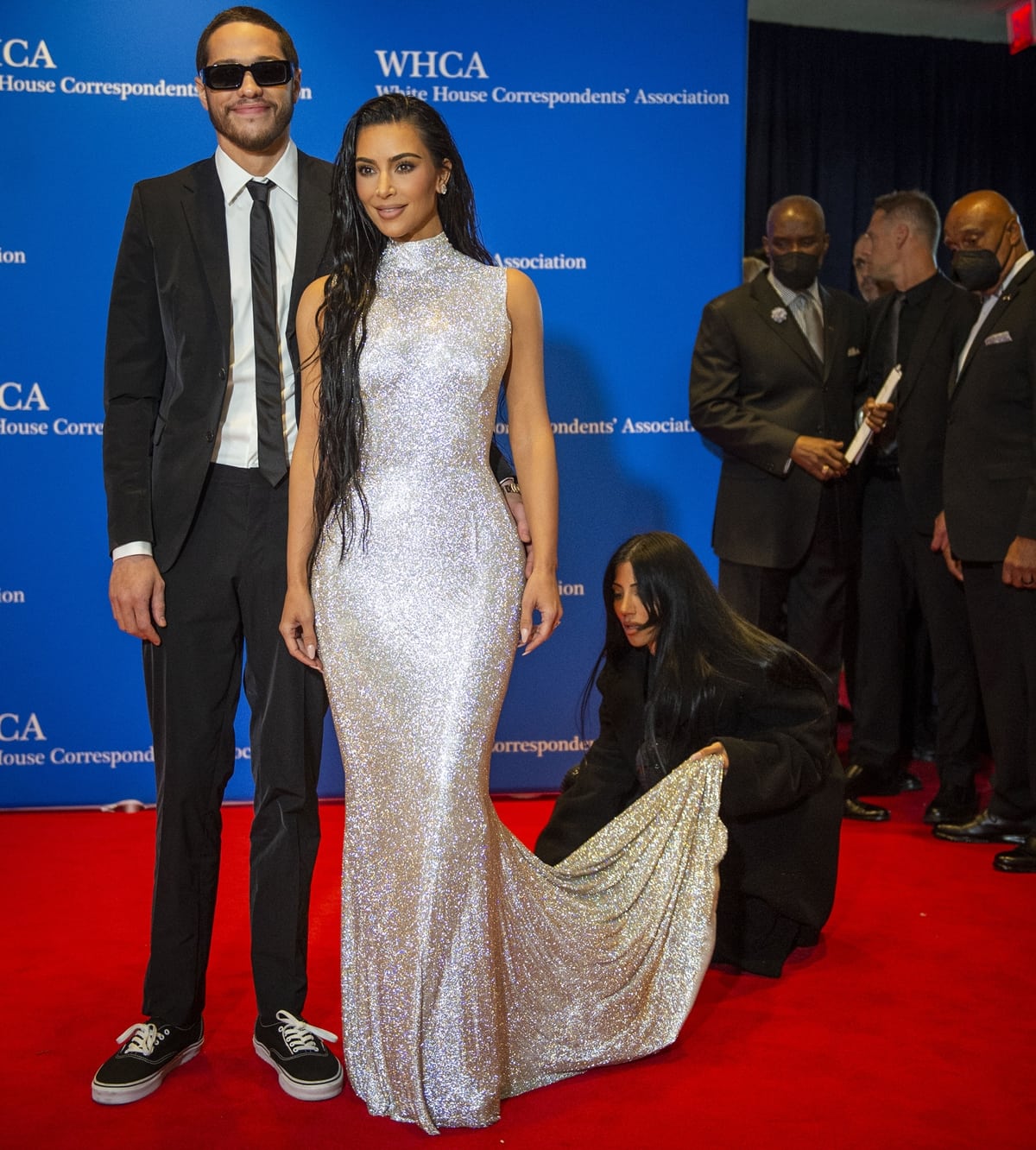 Kim Kardashian and Pete Davidson made their red carpet debut at the 2022 White House Correspondents’ Association Dinner