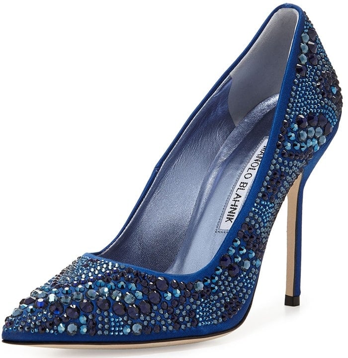 Manolo Blahnik BB Crystal Satin 105mm Pump