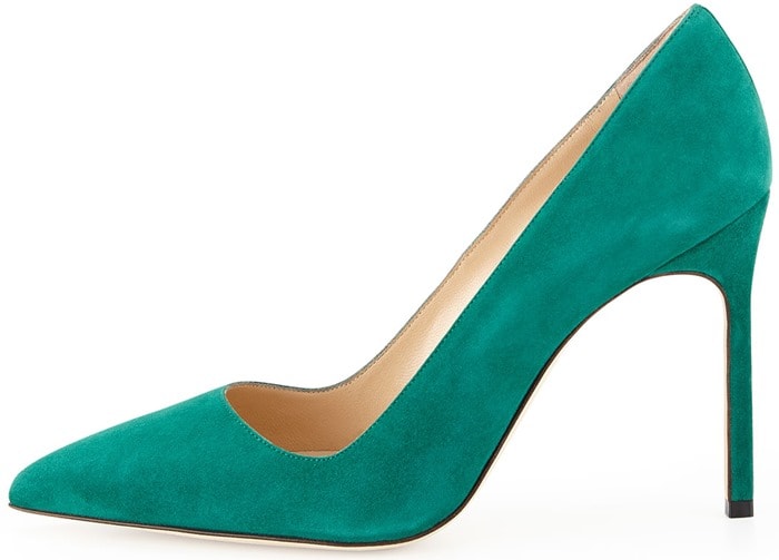 Manolo Blahnik Green BB Suede Pointtoe Pump