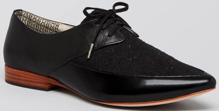 Matt Bernson Black Lace Up Oxford Flats Darby