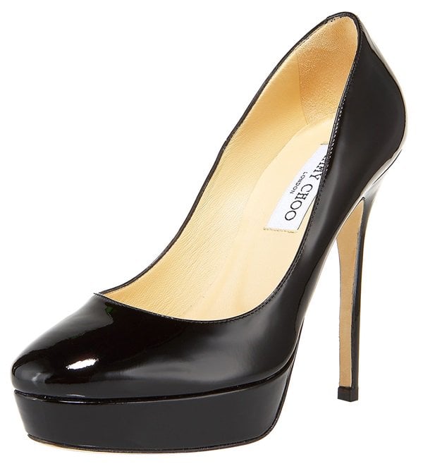 Jimmy Choo Cosmic Pumps in Black Patent Leather