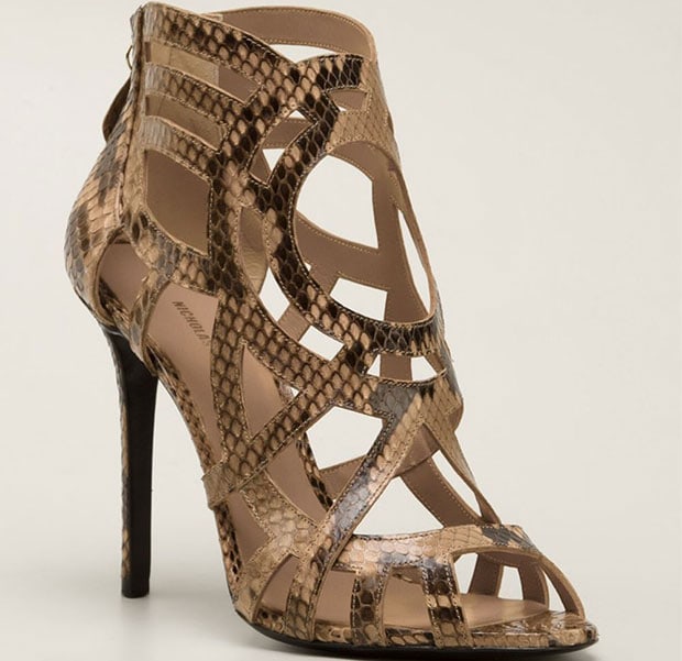 Nicholas Kirkwood Laser-Cut Snakeskin Sandals