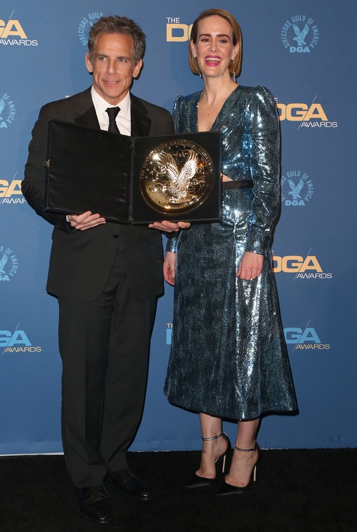 Sarah Paulson and Ben Stiller on the red carpet at the 2019 Directors Guild of America Awards at the Ray Dolby Ballroom in Hollywood, California, on February 5, 2019