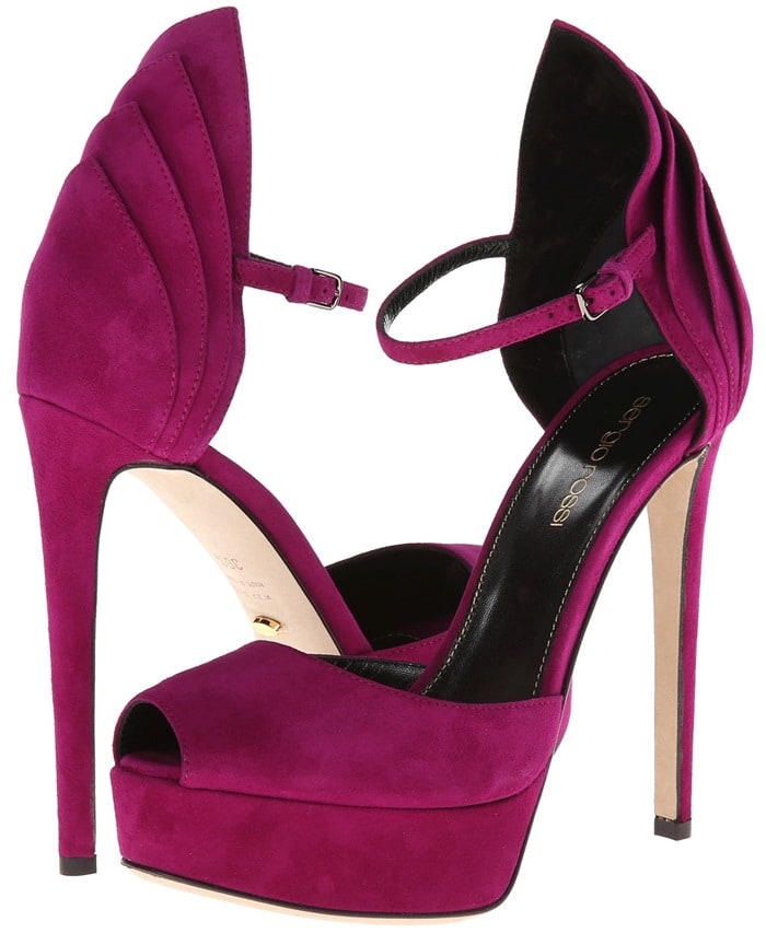 Sergio Rossi "Fleur" Peep-Toe Heels