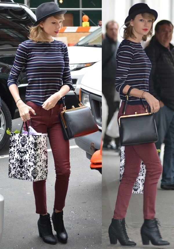 Taylor Swift rocks Miles lace-up ankle boots by Rag & Bone while running errands