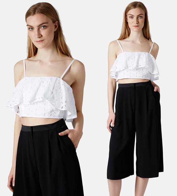 Topshop Broderie Ruffle Bralette